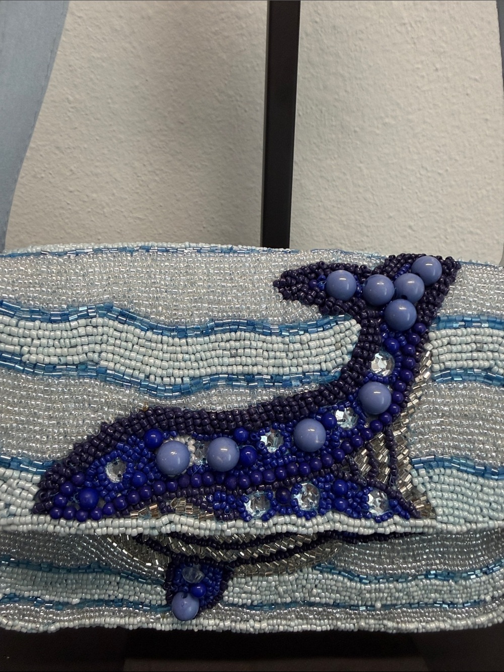 Handcrafted In India | Beaded Whale / Crab Ocean Motif w/ Matching Bag Charm - Picture 3 of 14